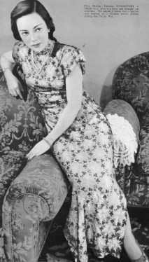 evolution qipao cheongsam dress Shirley Yamaguchi(Li XiangLan) loves wearing Chinese Qipao. 1947
