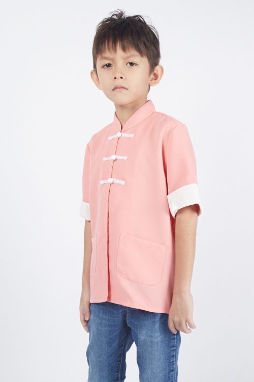 Kungfu Men Short Sleeve Shirt Pink - Image 7