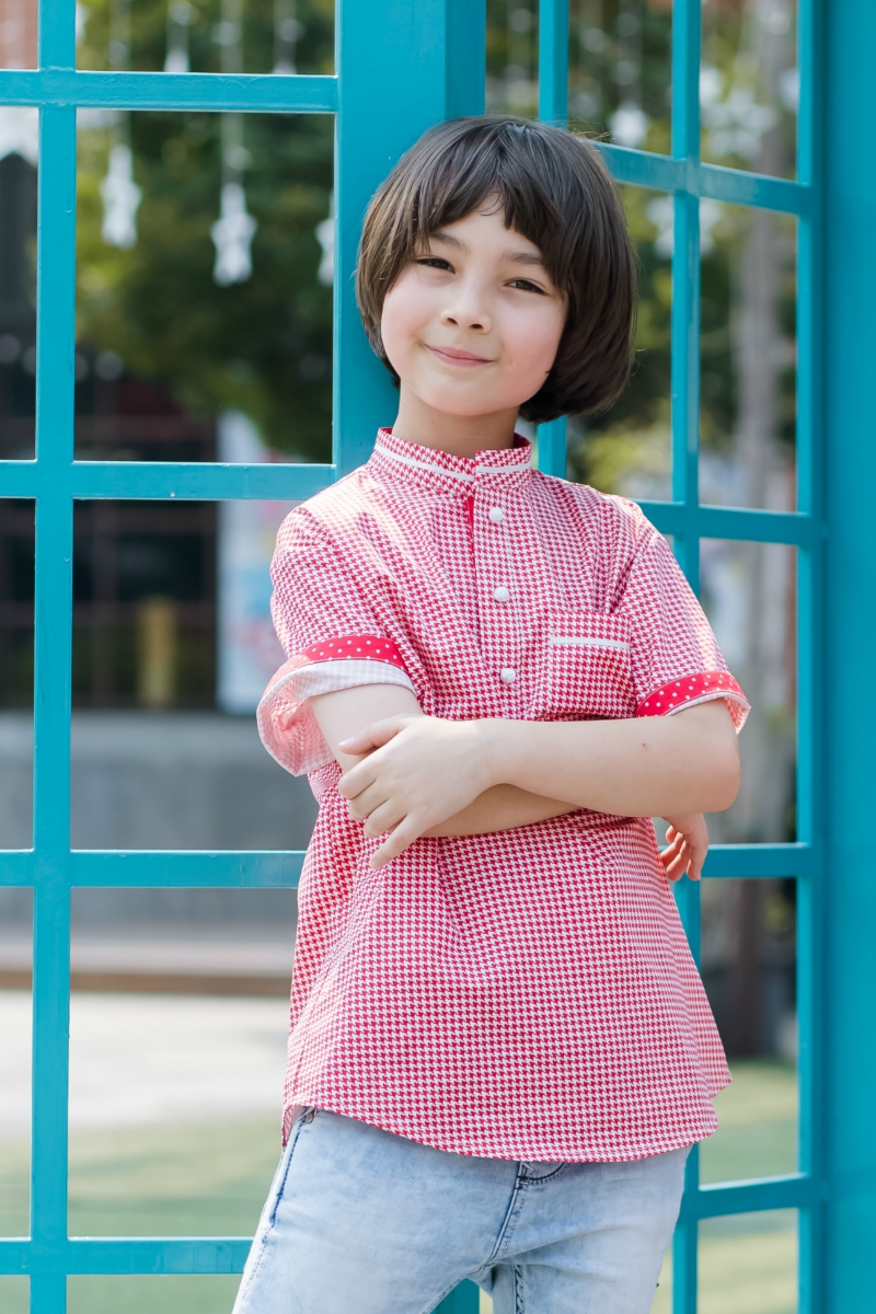 Whimsical Red Boy Polo Shirt