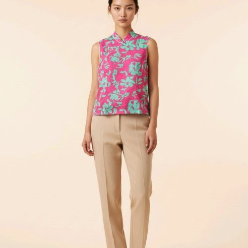 Blossom Radiance - Women Sleeveless Blouse