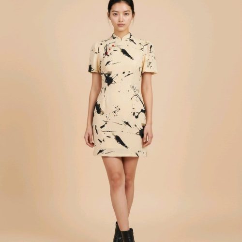 Golden Hour - Women Bubble Sleeve Short Qipao