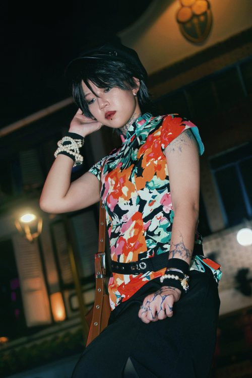 Vivid Bloom Symphony - Women Short Sleeve Blouse - Image 4