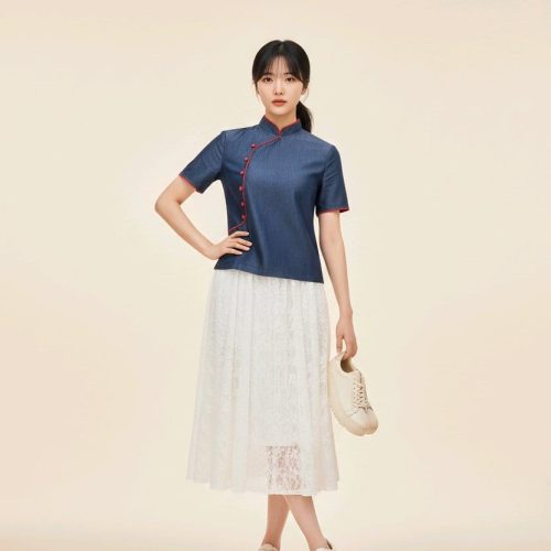 Twilight Serenade - Women Short Sleeve Blouse